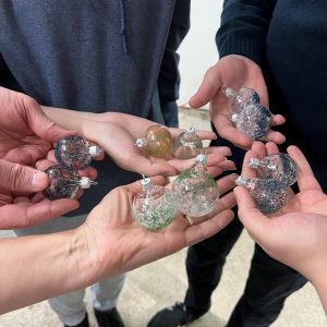 Glass Christmas Ornaments Made in Class